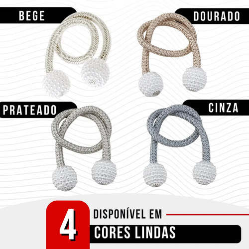 Kit De 4 Clips Magnéticos Para Cortina Imán Elegante Clip