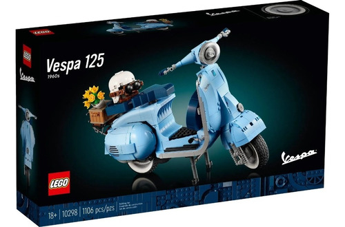 Lego Creator Expert Vespa 125 Azul 1106 Peças 10298