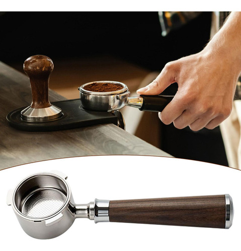 Pa Portafiltro Sin Fondo Para Espresso Con Mango De Madera