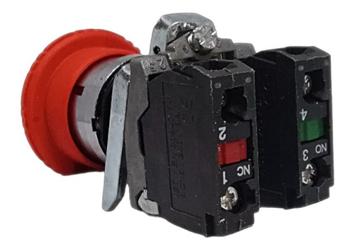 Pulsador Hongo Rojo 22mm Gira-desenclavar (caja 10 Pz) Gqele