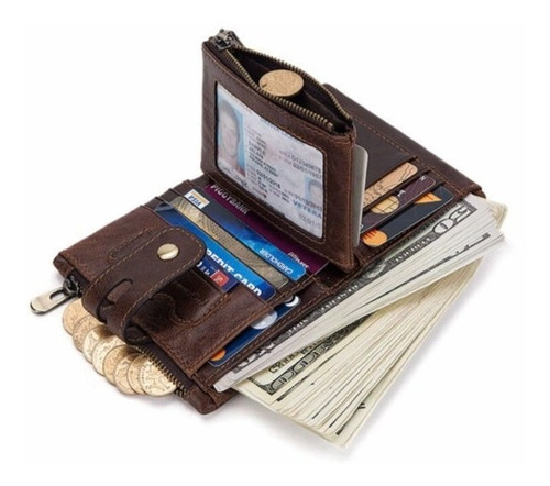 Imagen 5 de 10 de Cartera Jeep Billetera Con Monedero Cuero Genuino