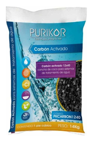 Carbón Activado Concha De Coco Purikor De 14kg 