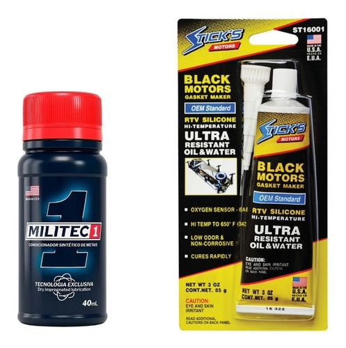 Cola Silicone Alta Temperatura Sticks Motors + Militec 40ml