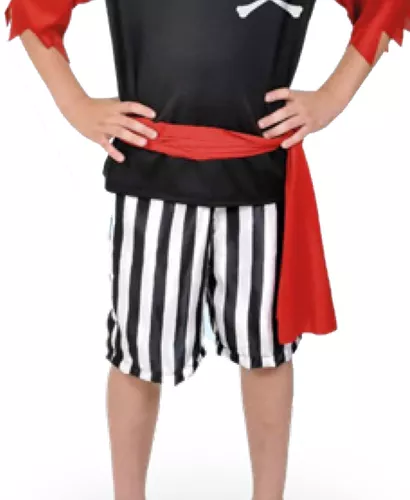 Vestido Fantasia Infantil Pirata Com Bandana E Tapa Olho Preto - Lojas  Torra