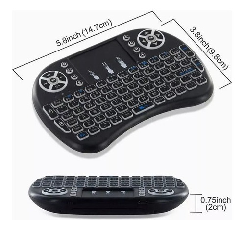 Mini Teclado Con Luz Inalambric Bluetooth Touchpad Pc Laptop