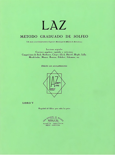 Libro Laz:método De Solfeo 5º Acompañamiento - Lambert/al