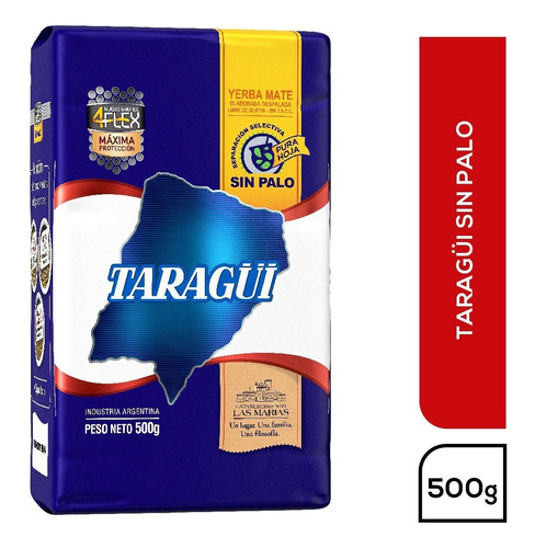 Yerba Mate Taragüi Sin Palo 4flex 1/2 Kg.