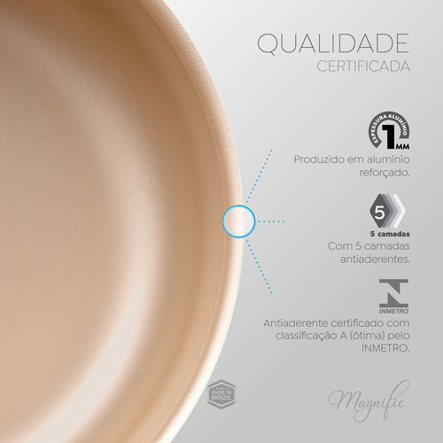 Kit 3 Frigideiras Francesa Alumínio 16+20+24cm Magnific Cereja Panelux