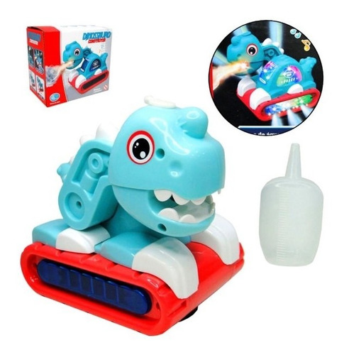 Dinossauro Trator Robo Led Toca Musica Solta Fumaça