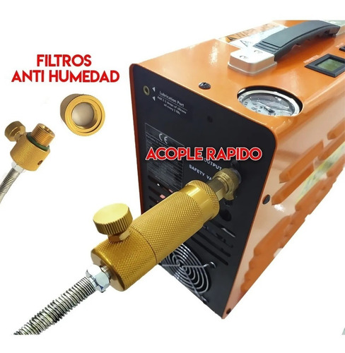 Imagen 7 de 10 de Compresor Inflador Rifle Pcp Apolo Electrico 12v 300b Ct