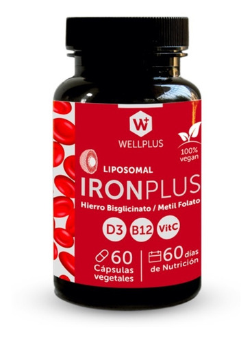 Iron Plus / Hierro Liposomal / Wellplus / 60cáp