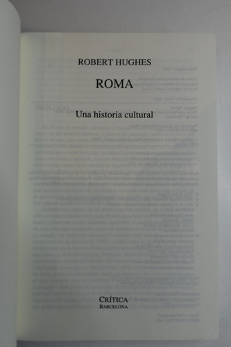 Roma: Una Historia Cultural Robert Hughes C214 (Usado)