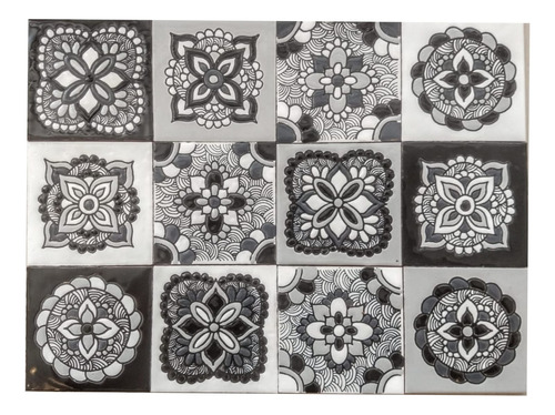 Mayólicas , Azulejos .blanco Y Negro.   Creta 10 X 10