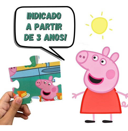 Puzzle gigante de Peppa Pig con piezas de madera - Nig