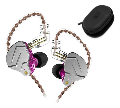 Audífonos In-ear Kz Zsn Pro Purple (sin Mic) + Estuche Kz 