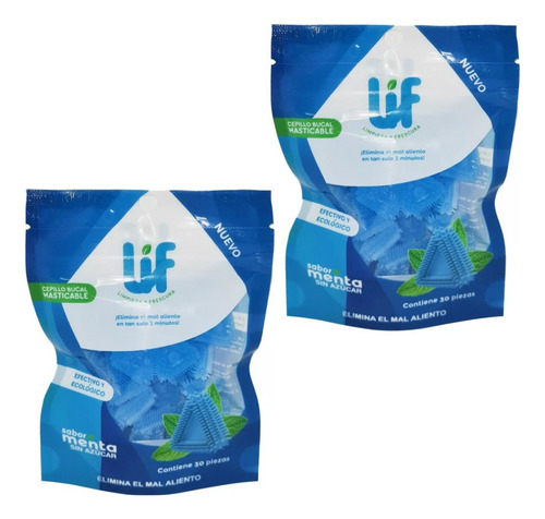 Lif Cepillo Bucal Masticable 2 Pack Pouch Resellable 30pzs