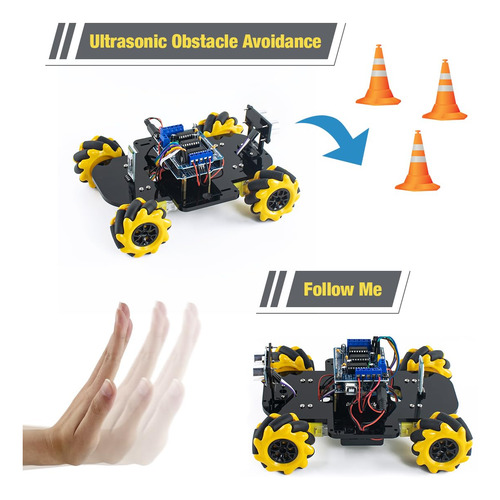 Kit De Robot De Coche 4wd Mecanum Lafvin Smart Diy Project
