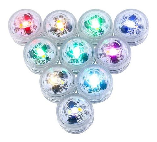 Set X 12 Velas Led Sin Fuego Sumergibles Agua Cambia Colores