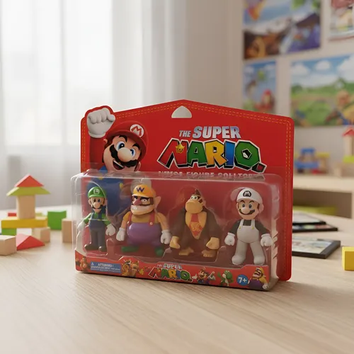 Kit 4 Bonecos New Super Mario Bros Clássico Jogo Infantil Pr