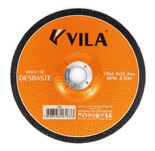 Disco Desbaste 7 178x6,4x22,2 Vila