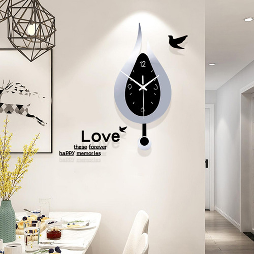 Reloj De Pared Péndulo, Reloj De Pared Decorativo De Plata