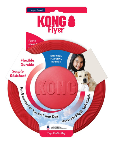 Kong Flyer Large Grande Brinquedo Interativo Disco Flexível Frisbee Cães Cachorro  Pet