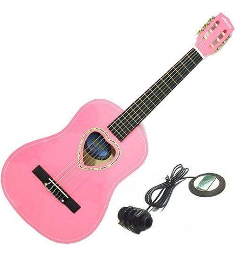 Violão Infantil Elétrico Acústico 1/2 Rosa Austin Kauthon