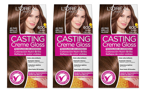 Pack Tinte Para Cabello Casting Creme Gloss Kit X 3 Unidades