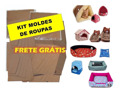 Kit 5 Moldes De Caminha Pet Cama Cachorro E Gato Modelagem