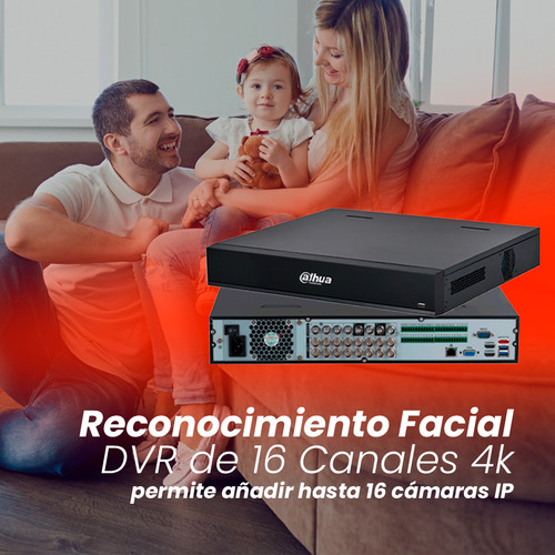 Kit Cronos Dvr Dahua Xvr5416l-4kl-i3-p500 16 Canales Resolución 4k Wizsense +hdd 500gb H.265+ Ia Avanzada Soporta 16 Canales Ip Adicionales 2 C5 De Reconocimiento Facial Smd Xvr5416l Iot Y Pos Cctv