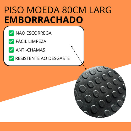 13m Piso Moeda Rampas Garagens 80cm Larg. Piso Bolha Preto