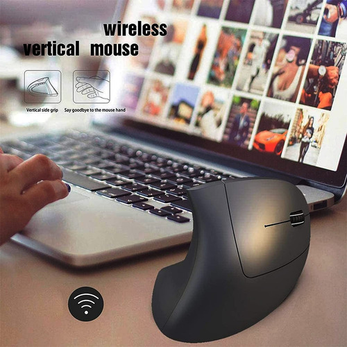 Mouse Vertical Sem Fio Com Design Ergonômico