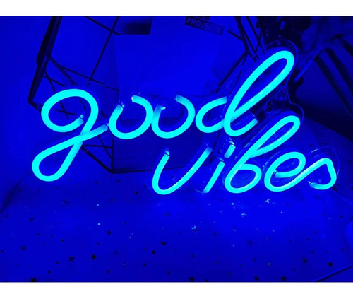 Letrero De Neón Good Vibes - Led Para Decoración De Pared, L