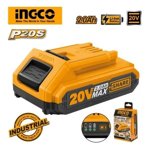 Imagen 4 de 7 de Batería Herramientas 20v 2.0ah Ingco Power Share Ion-litio
