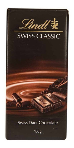 Chocolate Lindt Barra Swiss Clásicos Dark Amargo Suiza