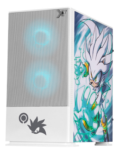 Gabinete Gamer Xtreme Pc Gaming Silver Comic Edition Mini Torre Micro Atx 3 Fan Argb Mesh Cristal Templado