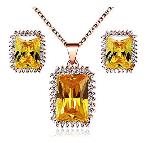 Uloveido Y446 - Conjunto De Collar De Mujer Chapado En Oro R
