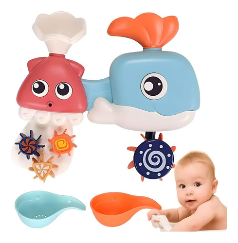 Juego Ducha Para Bebe Rociador Ballena Baño Niños Juego Agua