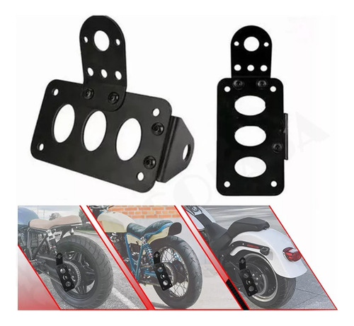 Porta Placa Side Moto Plano Harley Chopper Universal