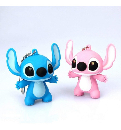 Chaveiro Stitch Figure com luz LED e som azul