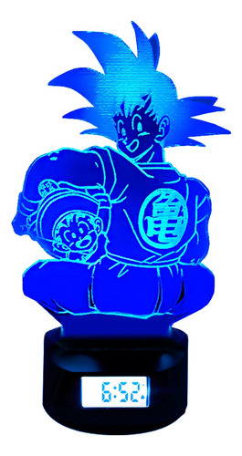 Lámpara 3d Goku Padre Gohan Base Reloj + Control