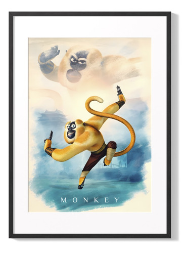 Cuadro Poster Kung Fu Panda Mono 33x43