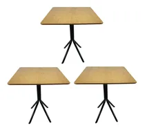 Comprar Kit 3 Mesas Bistrô Baixas C\u002F Tampo Quadrado 60cm Mdf Canela Cor Marrom