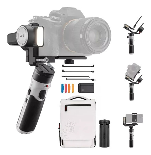 Gimbal Zhiyun Crane M2 S Combo Sin Espejo Y Teléfonos Blanco