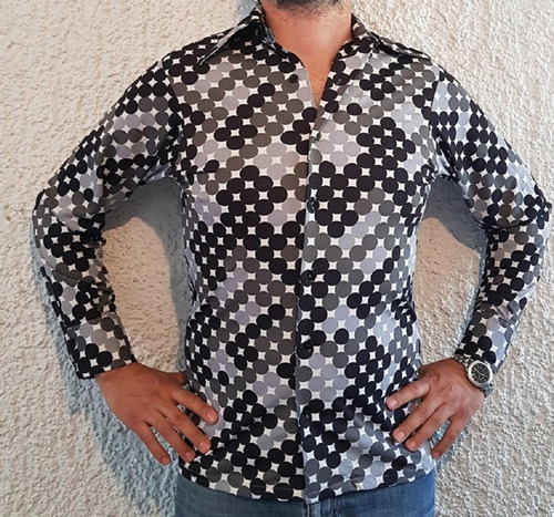 Disfraz Camisa 70s 60s Disco Vintage Solapa Retro Original