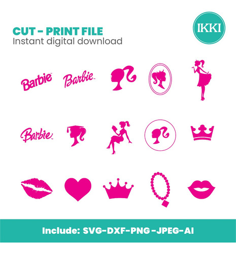Barbie & Ken Archivos Digitales Logo Png Jpg Svg Dxf Clipart