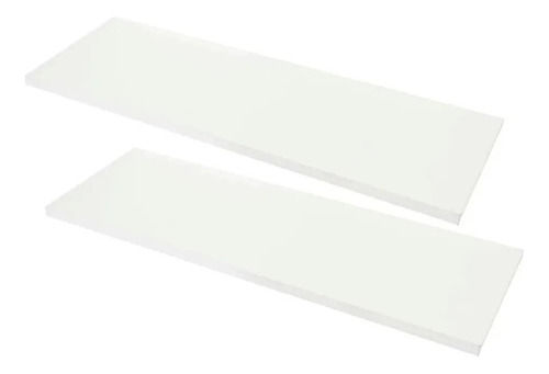 2 Prateleiras Brancas Em Mdf 120x20 Branco Com Suporte