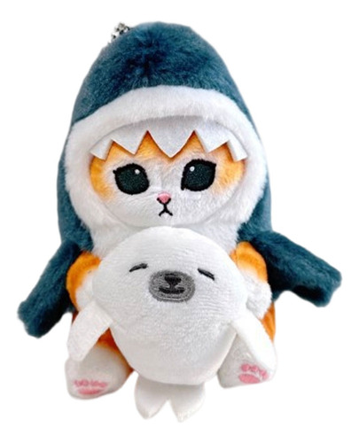 Llavero De Gato Gatito Tiburón De Peluche Kawaii Suave