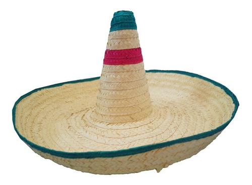 Sombrero Zapata Adulto 60 Cm Palma Mexicano Tricolor