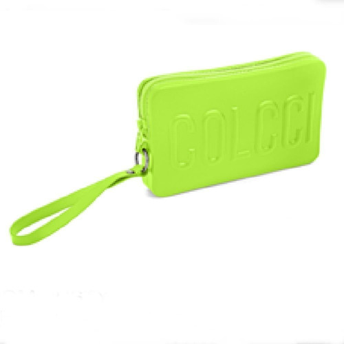 Bolsa Clutch Colcci Moda Melbourne Design Liso De Plástico  Verde-claro Com Alça De Ombro Verde-claro Alças De Cor Verde-claro E Ferragens Níquel